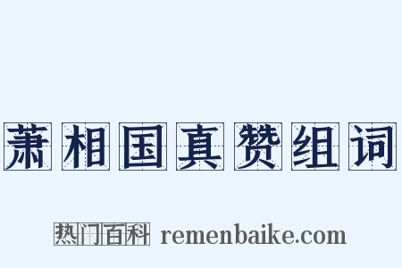 萧相国真赞组词是什么意思的图片